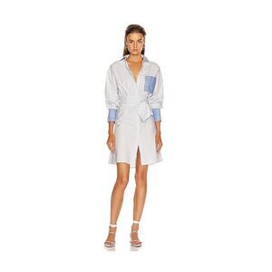FRAME Tie Waist Stripped Shirt Dress